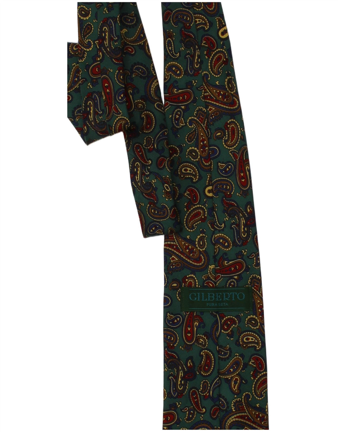 Gilberto Herre slips One Size Grøn Paisley Silk Classic