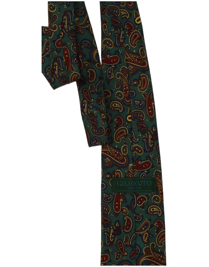 Gilberto Herre slips One Size Grøn Paisley Silk Classic