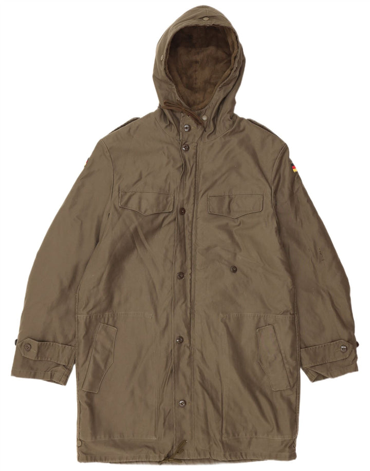 Vintage Herre Hætte Military Parka Jacket UK 38 Medium Khaki
