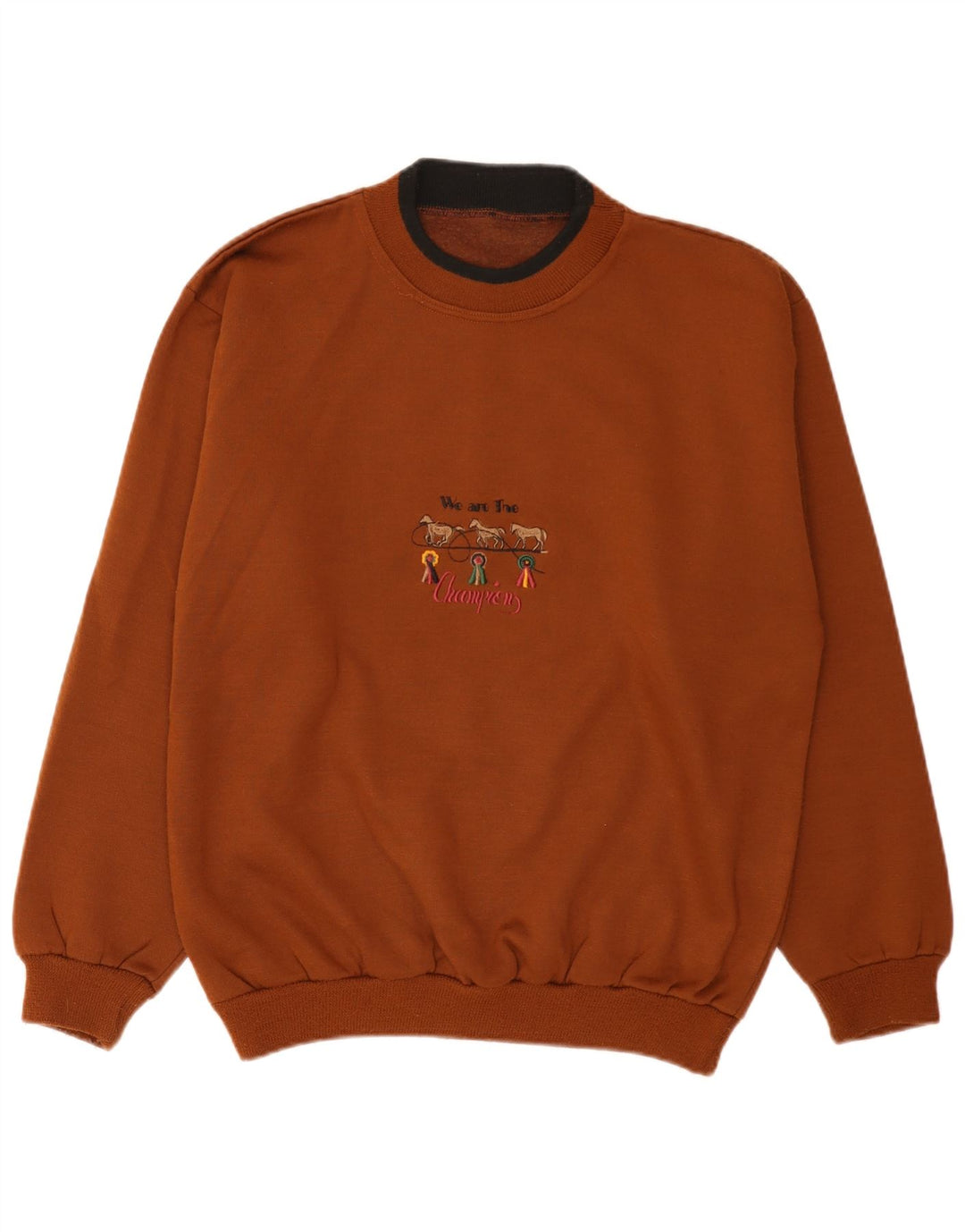 Vintage herre grafisk sweatshirt jumper medium brun bomuld