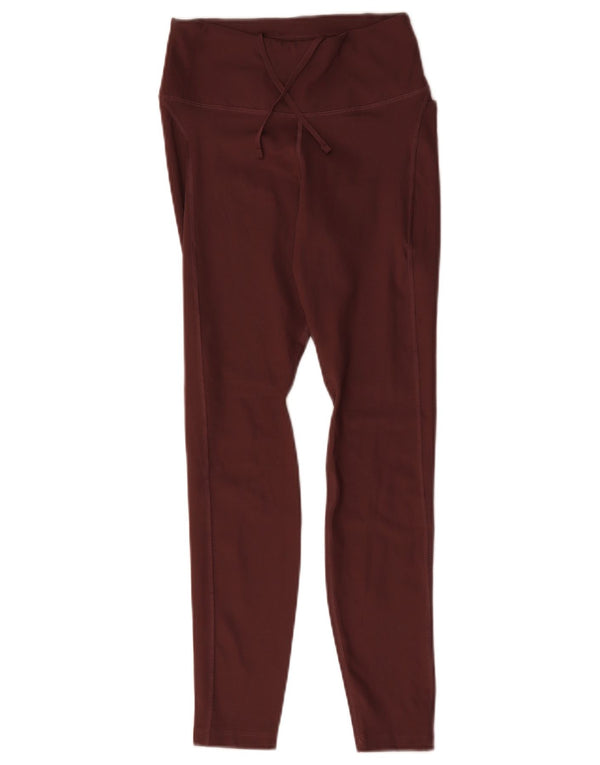 Nike Dame Dri Fit Leggings UK 8 Small Burgundy