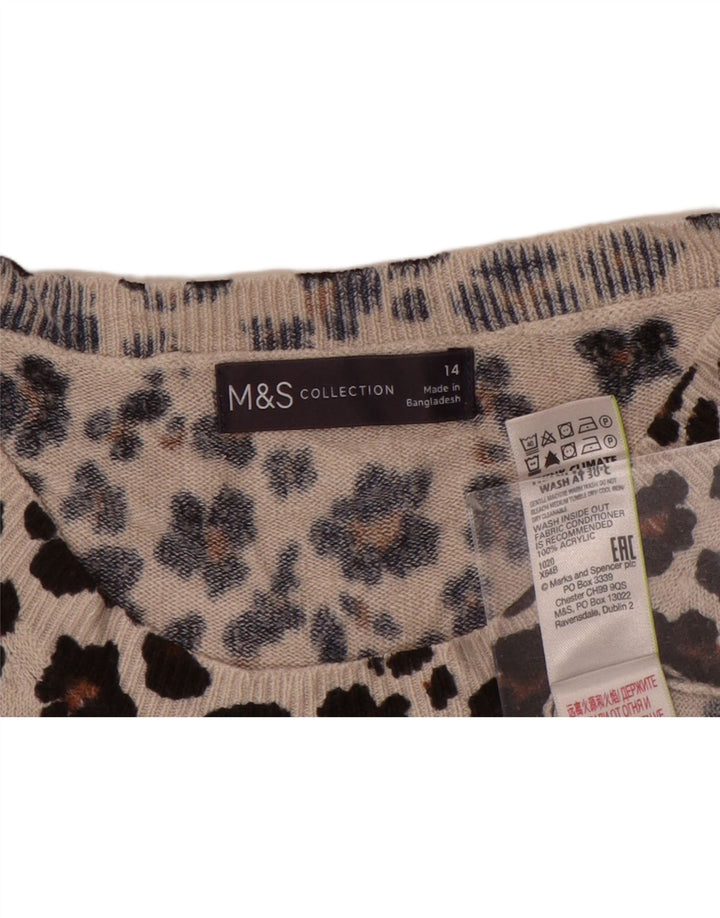 Marks & Spencer Dame sweater med rund hals DK 14 Medium Brun