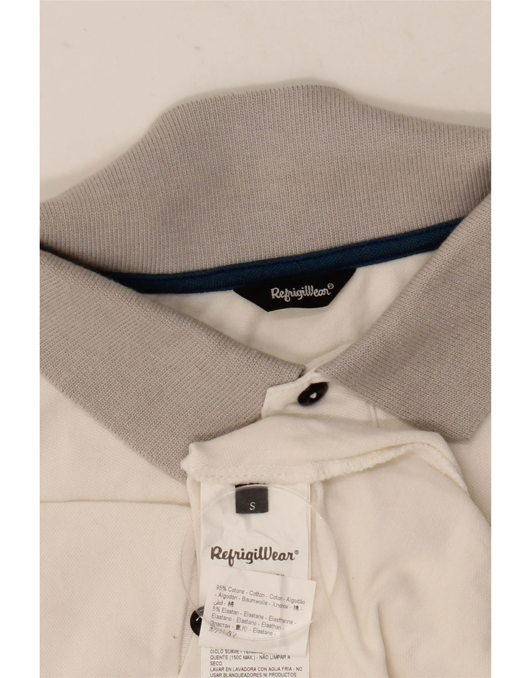 Refrigiwear Herre poloshirt Lille hvid Colourblock Bomuld