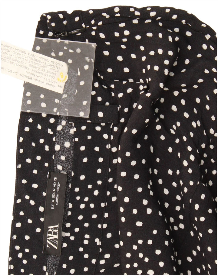 Zara Womens Skort UK 14 Medium Black Spotted Viscose