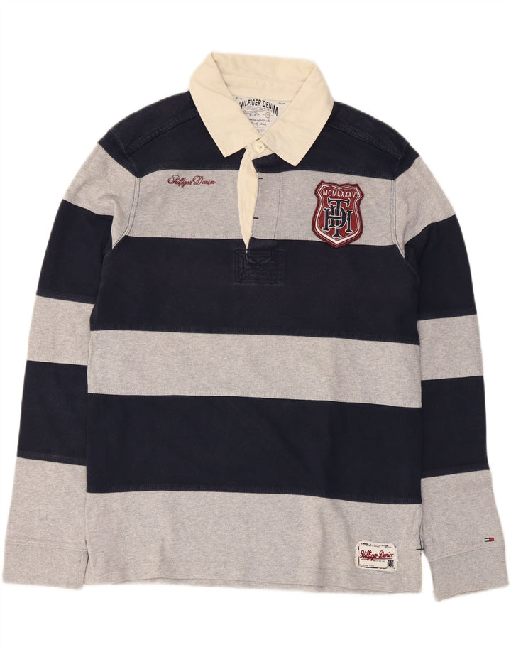 TOMMY HILFIGER Grafisk rugby poloshirt til mænd Stor marineblå stribet