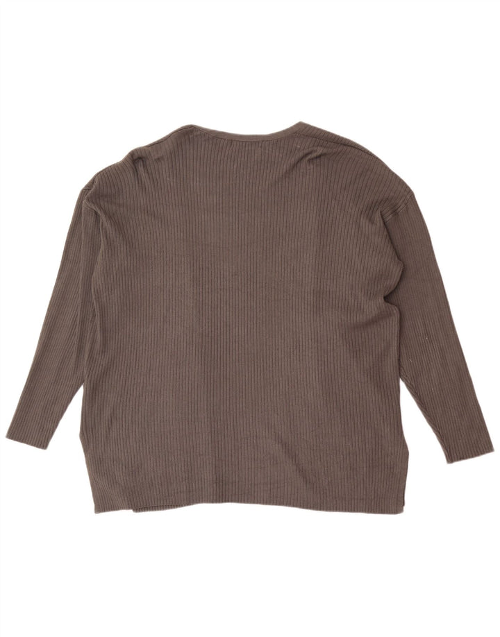 Marks & Spencer Dame Relaxed Fit Cardigan Sweater UK 14 Large Grey