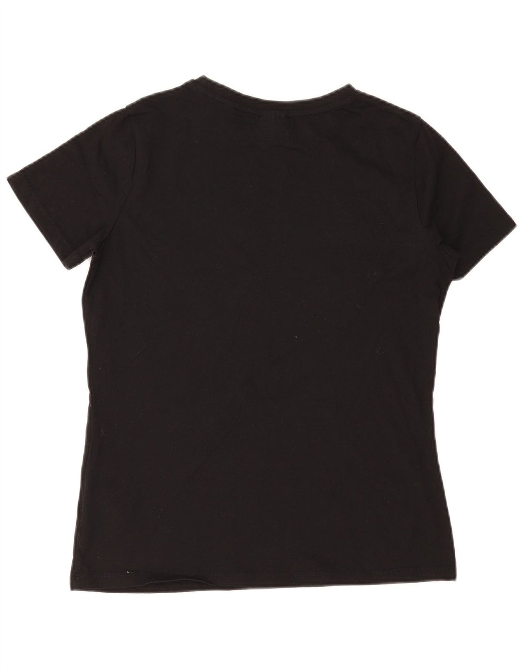 Guess Grafisk T-Shirt Top til kvinder UK 12 Medium Sort Bomuld
