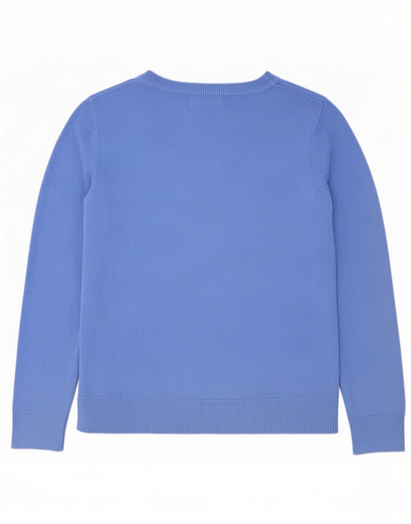 Marks & Spencer Dame sweater med rund hals DK 12 Medium Blue Acryl