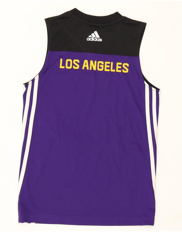 Adidas Boys Los Angeles Grafisk Vest Top 9-10 år Lilla Colourblock