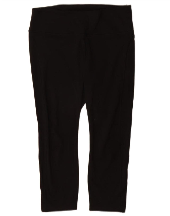NIKE Dame Dri Fit Capri Leggings UK 14 Stor sort polyester
