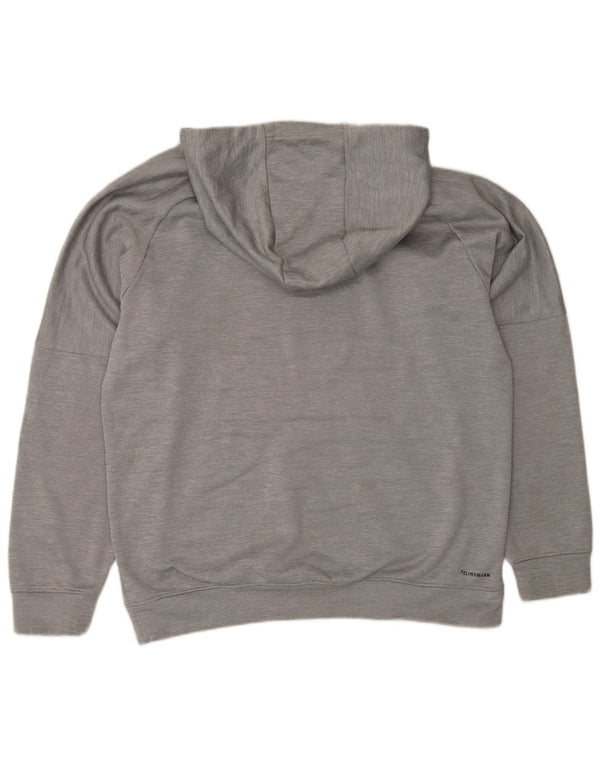 Adidas Herre Climawarm Graphic Hoodie Jumper Large Grå Flecked Polyester