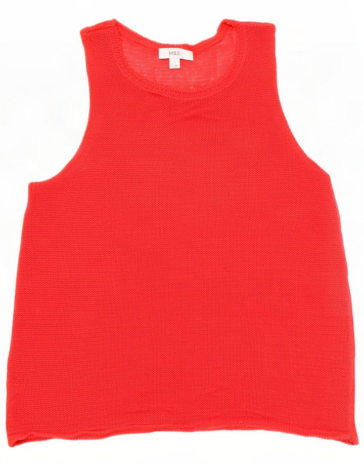 Marks & Spencer Damevest Top UK 10 Small Red Acrylic