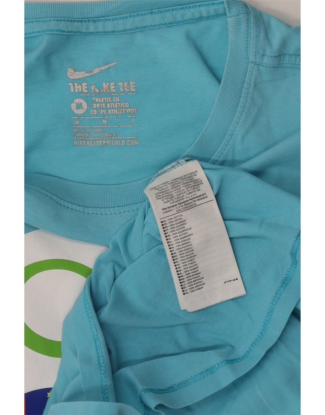 Nike Herre Athletic Cut Grafisk T-shirt Top Medium Blue Bomuld