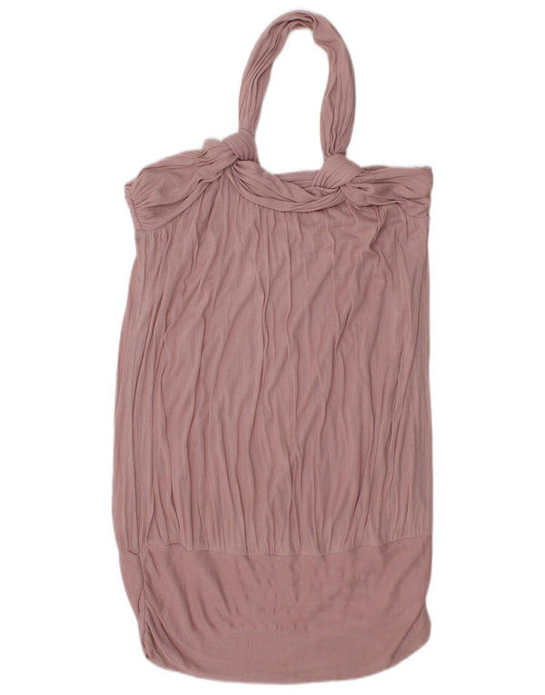 Simona Barbieri Dame Twin-Set Halter Dress UK 18 XL Pink Silke