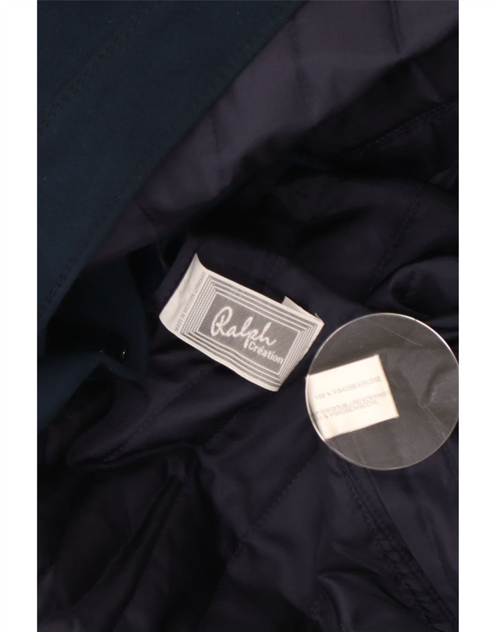 Ralph Dame Overfrakke UK 14 Medium Navy Blue Viscose