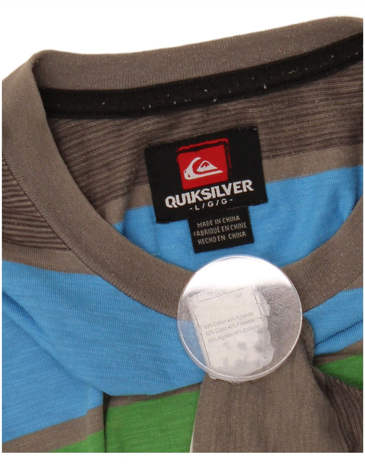 QUIKSILVER Herre T-Shirt Top Stor flerfarvet Colourblock Bomuld