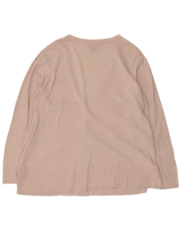 Gap Dame Cardigan Sweater UK 18 XL Pink Bomuld