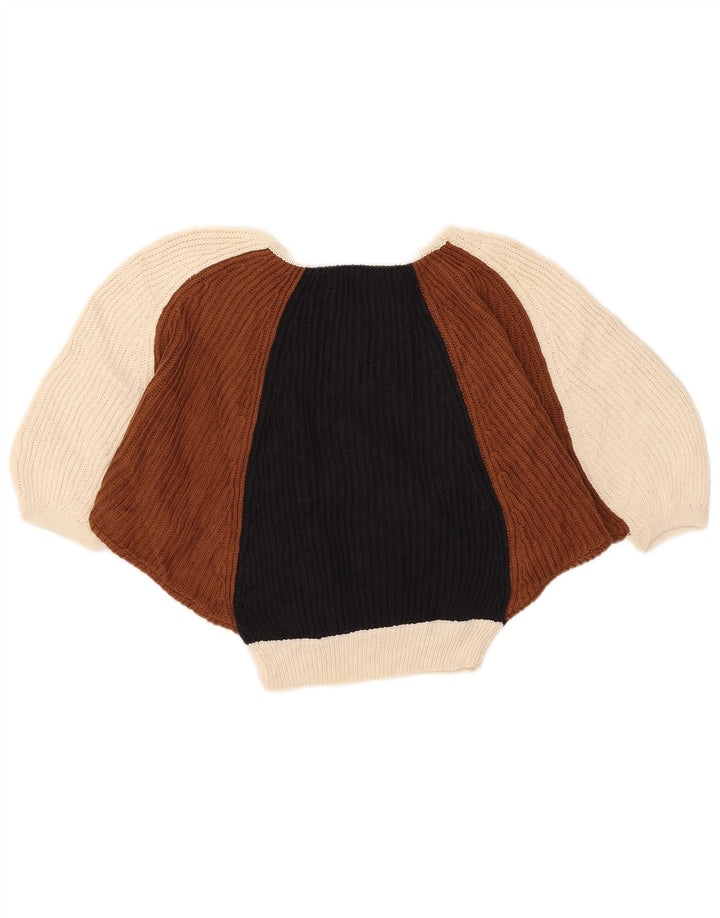 Vintage dame 1/2-ærmet bådhalstrøje IT 44 Medium Multicolour