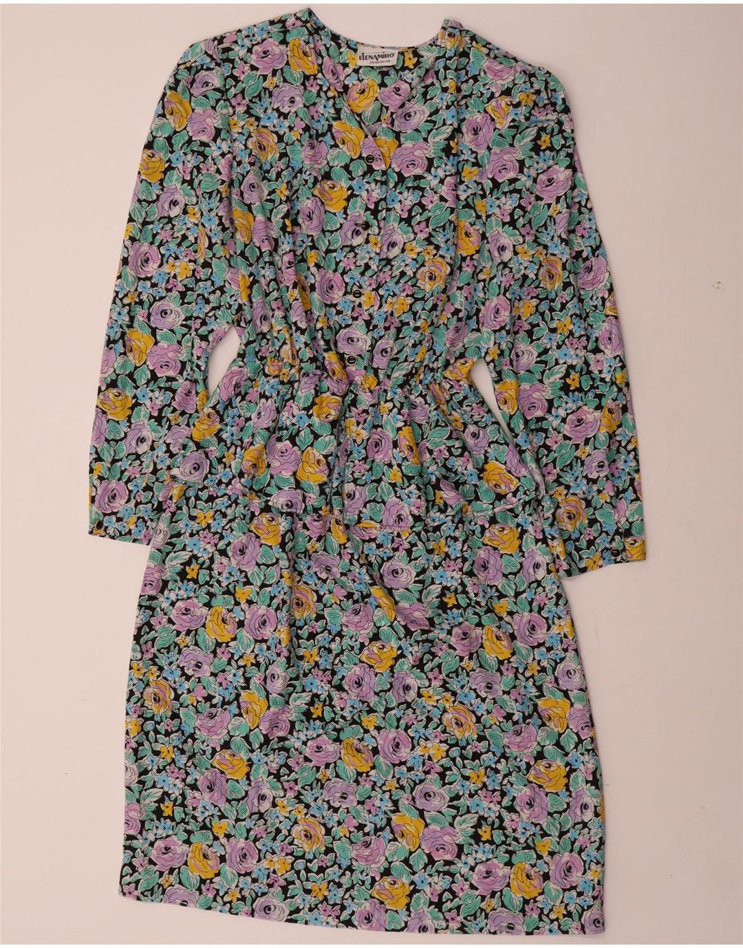 ELENA MIRO Langærmet Peplum-kjole til kvinder DK 22 3XL Flerfarvet blomster