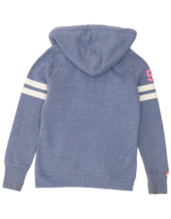 Superdry Grafisk hættetrøje til kvinder med lynlås UK 10 Small Blue Flecked