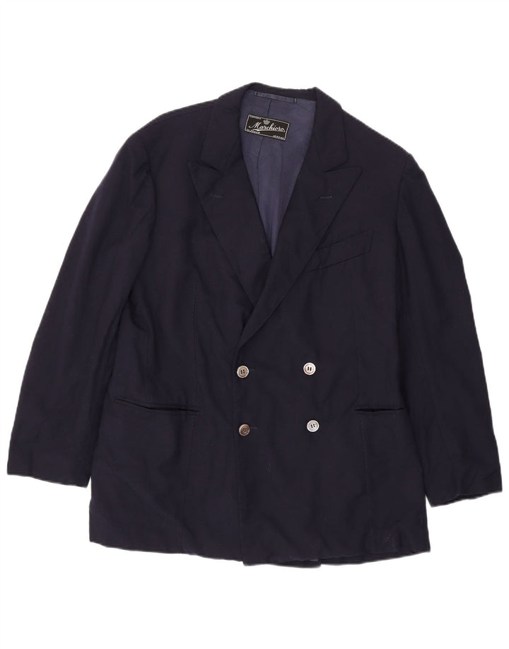 Vintage herre dobbeltradet blazerjakke UK 36 Small Navy Blue