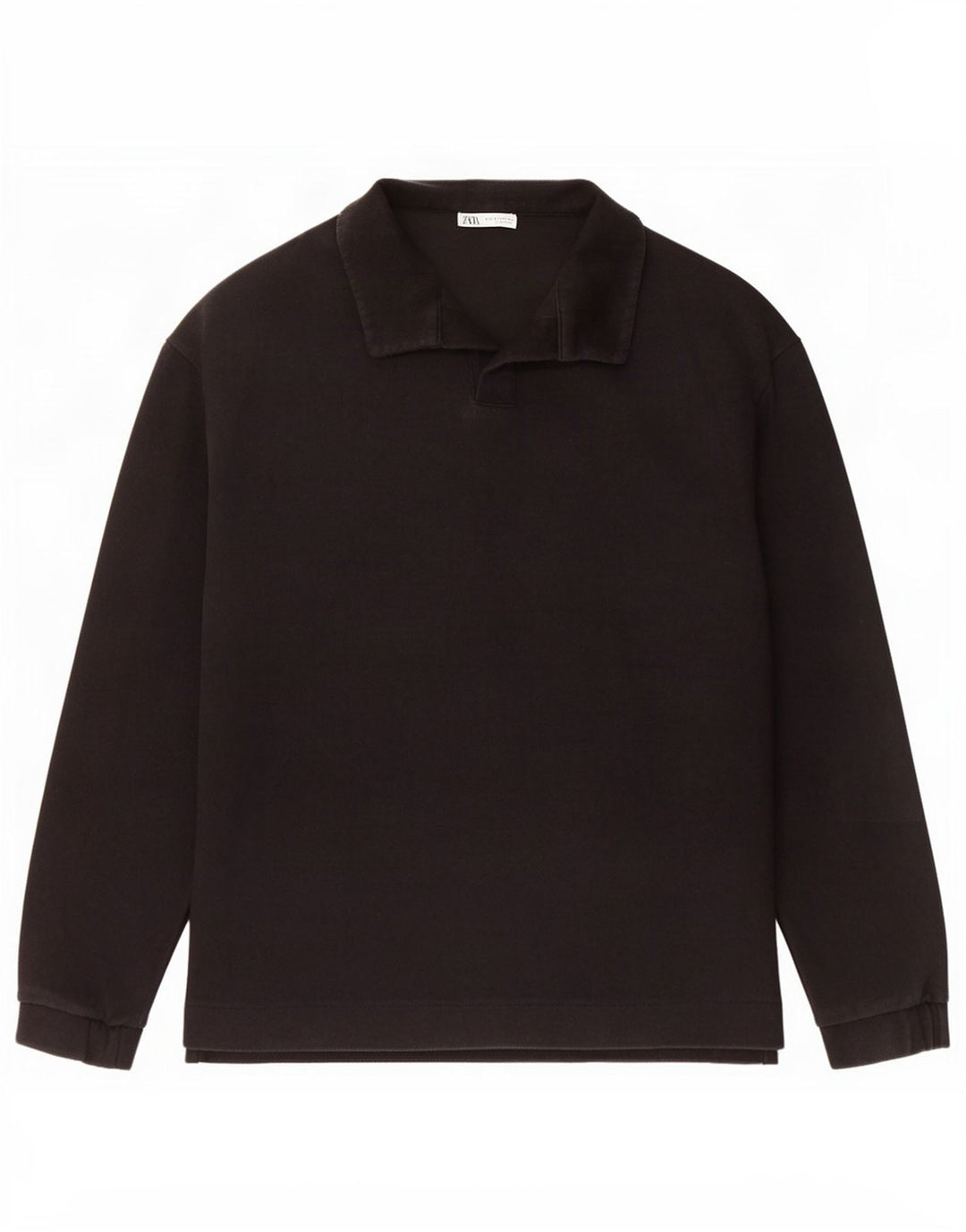 Zara Herre Polo Neck Sweatshirt Jumper XL Sort