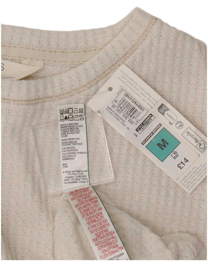 Marks & Spencer Damebluse Top UK 14 Medium White Viscose