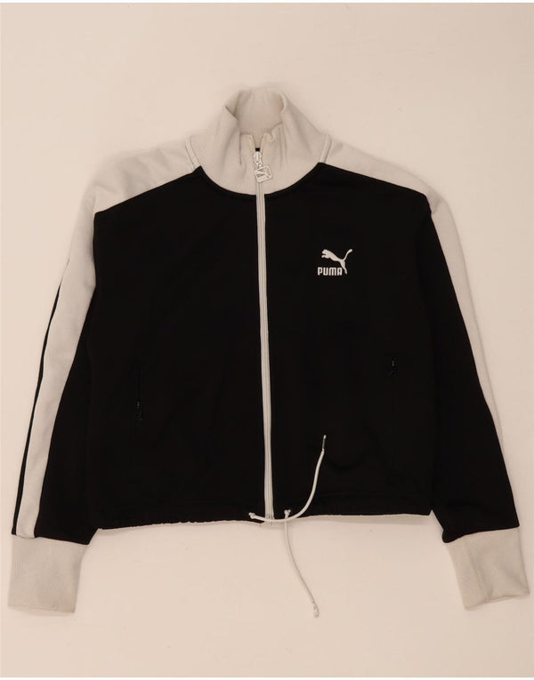 Puma Womens Crop træningsdragt topjakke UK 14 Medium Black Colourblock