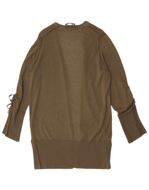 Marks & Spencer Dame Longline Åben Cardigan Sweater UK 16 Large Khaki