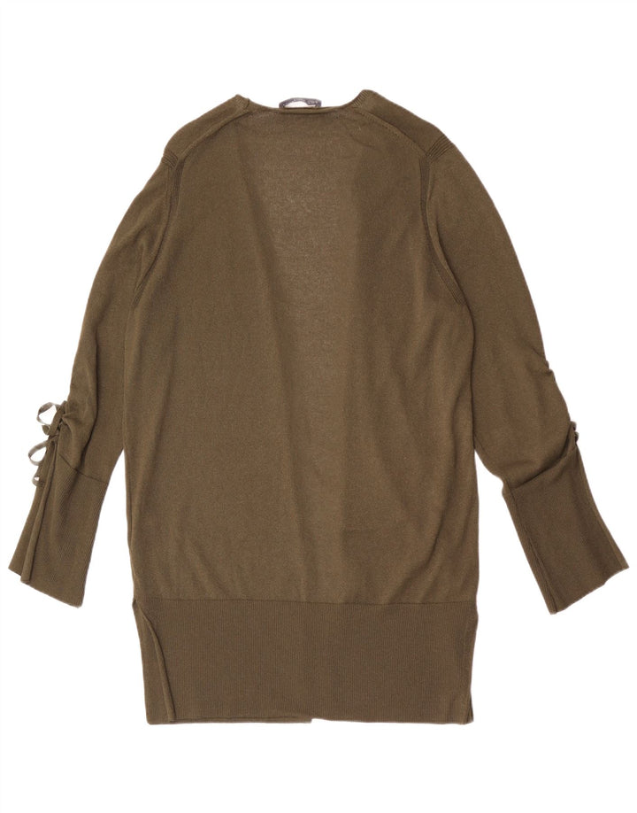 Marks & Spencer Dame Longline Åben Cardigan Sweater UK 16 Large Khaki