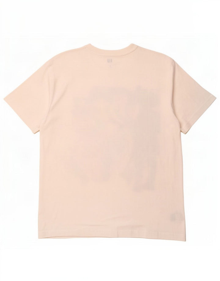 Gap Herre Grafisk T-Shirt Top Medium Hvid Bomuld