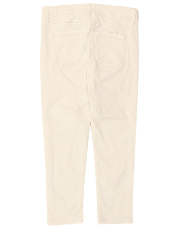 Oasis Dame Jade Crop Skinny Jeans UK 14 Medium W32 L25 Hvid Bomuld