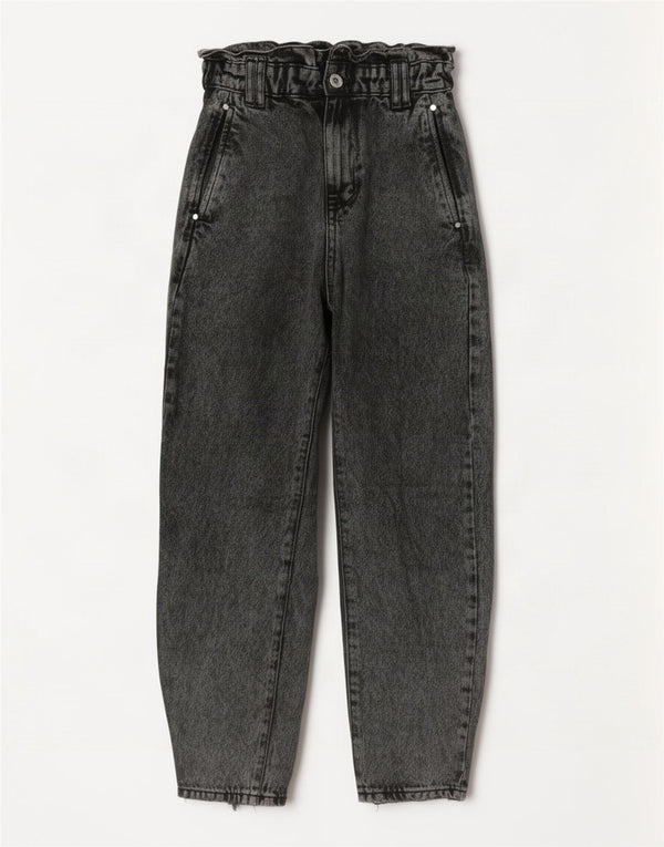 Zara Dame Højtaljede Løse Jeans EU 34 2XS W24 L24 Grå