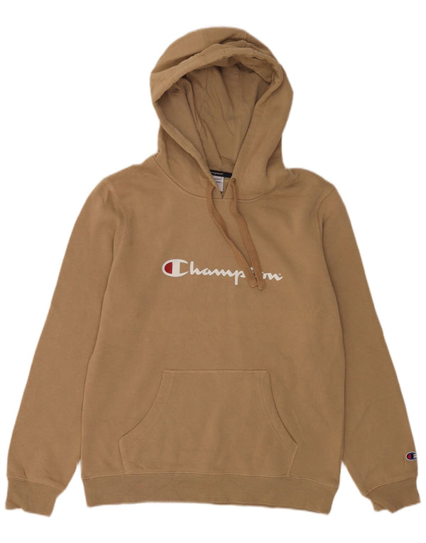 Champion Dame Grafisk Hoodie Jumper UK 18 XL Brun Bomuld