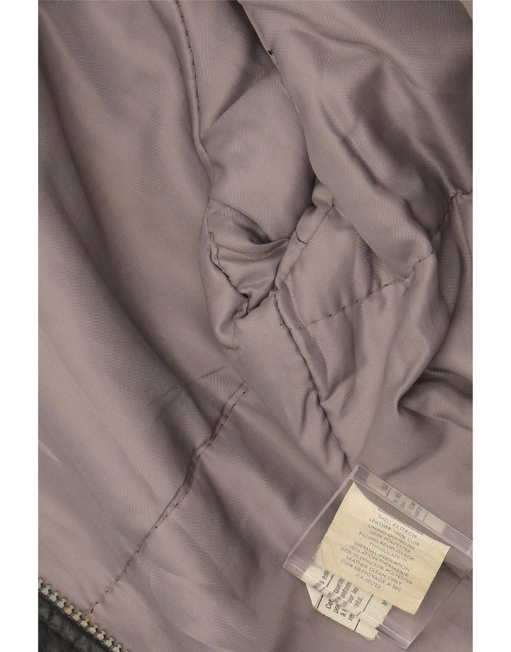 VINTAGE Læderjakke til mænd UK 40 Stort gråt læder