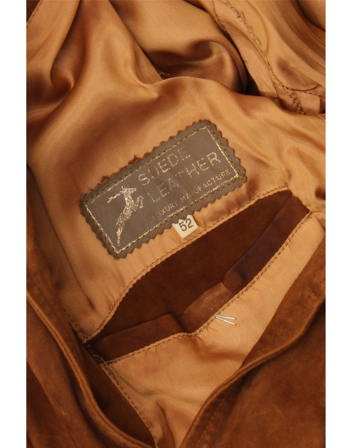 Vintage dame ruskindsjakke IT 52 2XL Brun ruskind