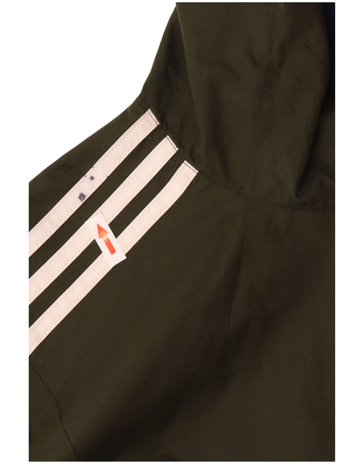 Adidas Herre Hooded Bomber Vendbar Jacket UK 36 Small Khaki Polyester