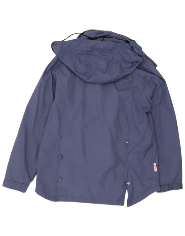 Joules Regnjakke med hætte til kvinder UK 10 Small Navy Blue Nylon