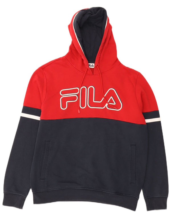Fila Grafisk hættetrøje til mænd, lille rød farveblok