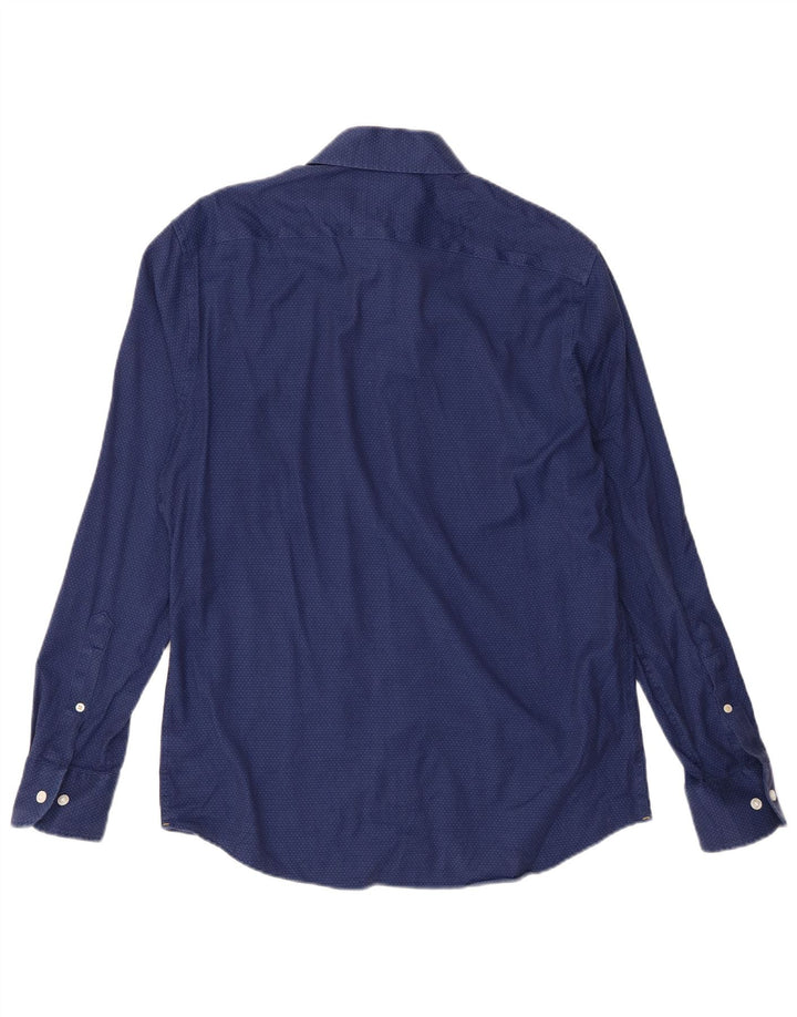BONOBOS Herre Slim Fit skjorte Medium marineblå plettet bomuld