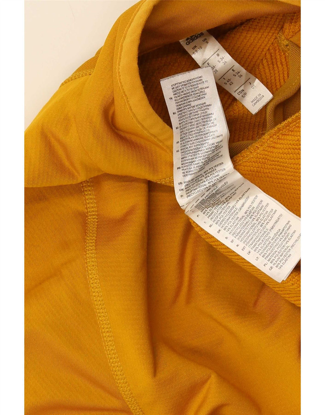 Adidas Dame Top Langærmet UK 8/10 Lille Gul Polyester