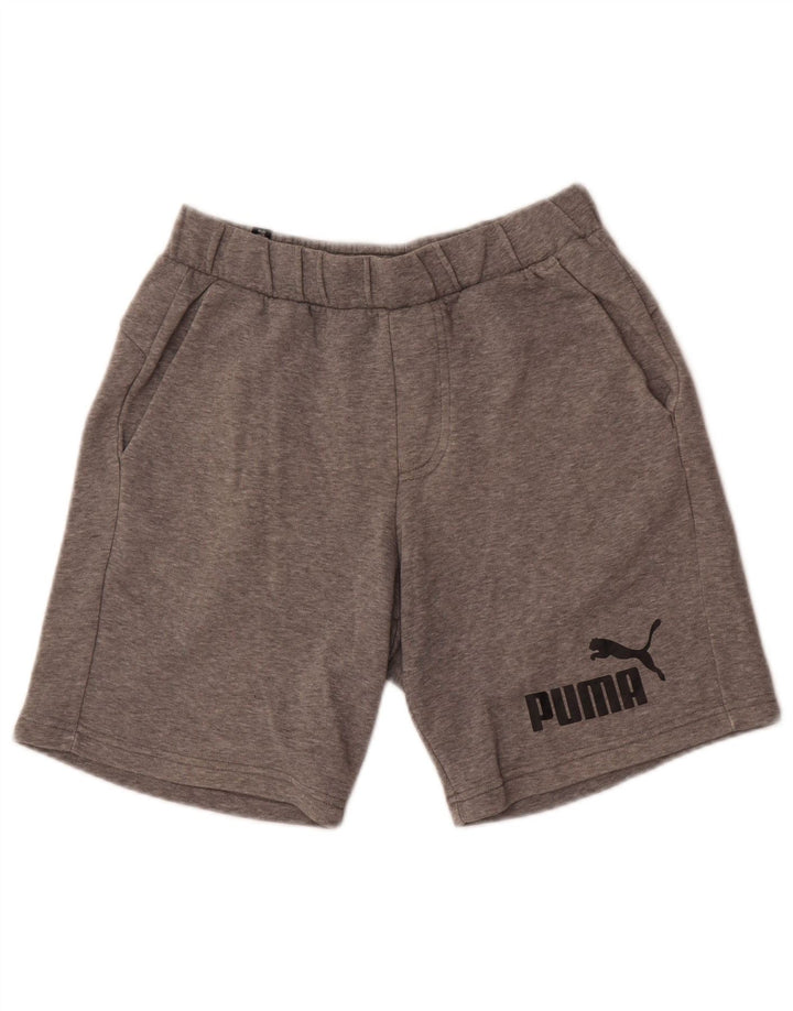 Puma Herre grafiske sportsshorts Små grå flækkede bomuld