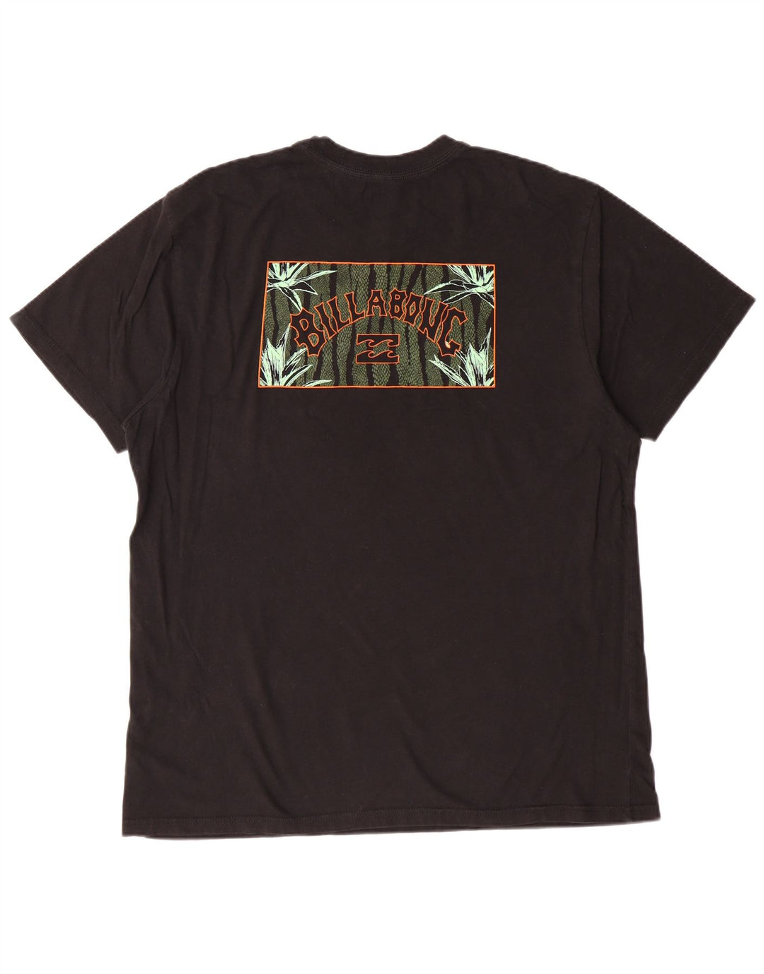 Billabong Herre Grafisk T-Shirt Top Stor Sort Bomuld