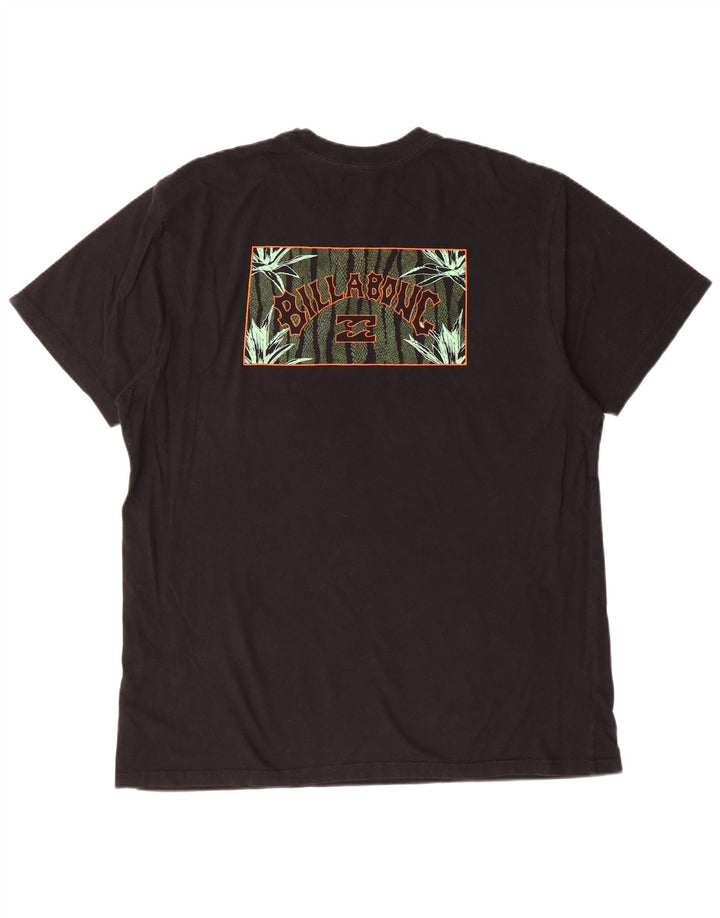 Billabong Herre Grafisk T-Shirt Top Stor Sort Bomuld