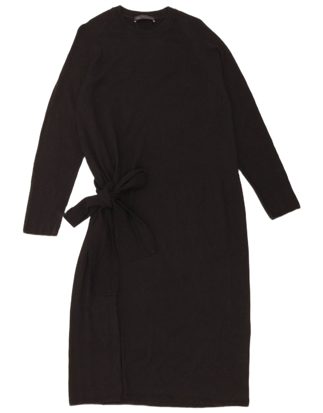 Marks & Spencer Dame Jumper Dress UK 12 Medium Black Merino Wool