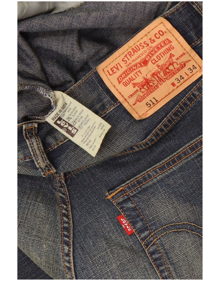 Levi's Herre 511 Slim Jeans W34 L34 Blå Bomuld