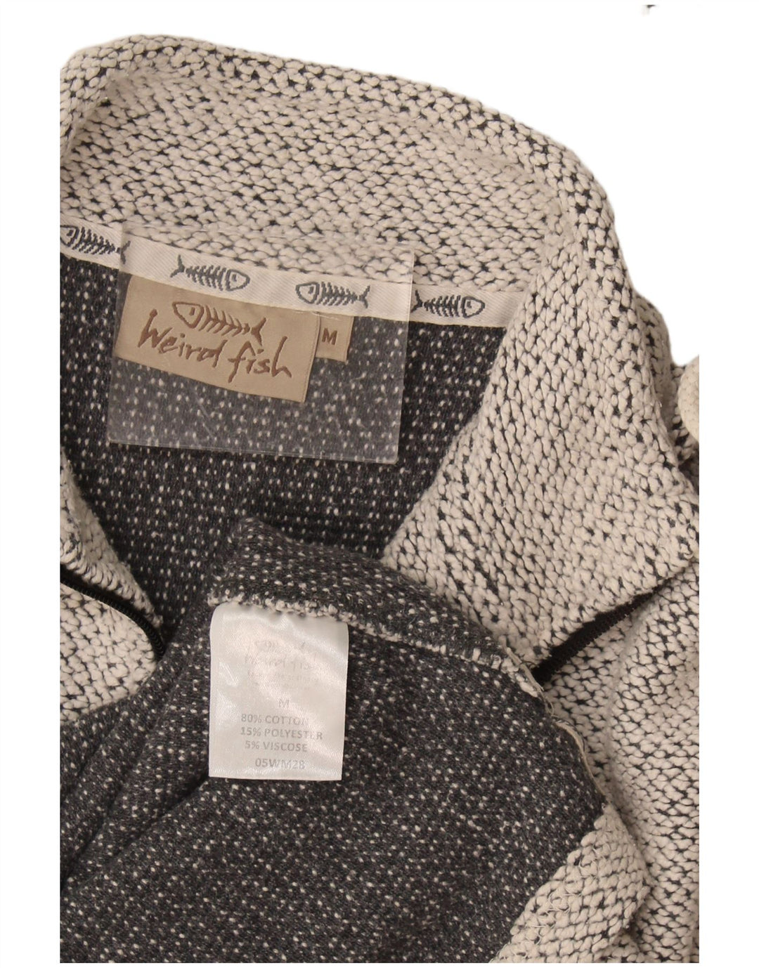 Weird Fish Herre Zip Neck Sweatshirt Jumper Medium Grey Flecked Bomuld