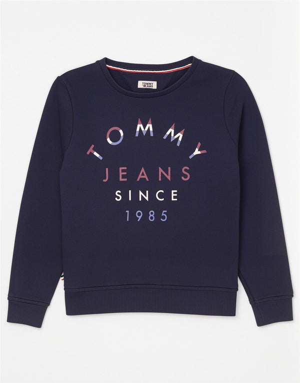 Tommy Hilfiger Graphic Sweatshirt Jumper UK 10 Small Navy Blue