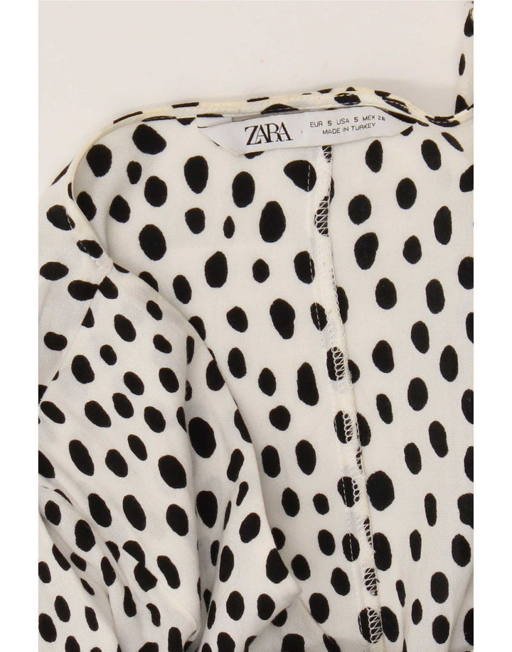 Zara Dame A-Line Kjole UK 10 Small White Flecked