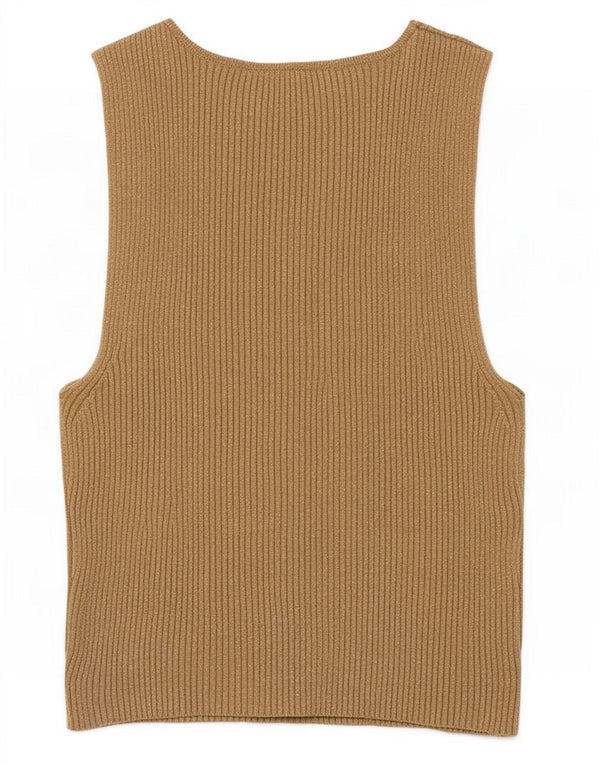 Zara Womens Crop Vest Top UK 8 Small Beige